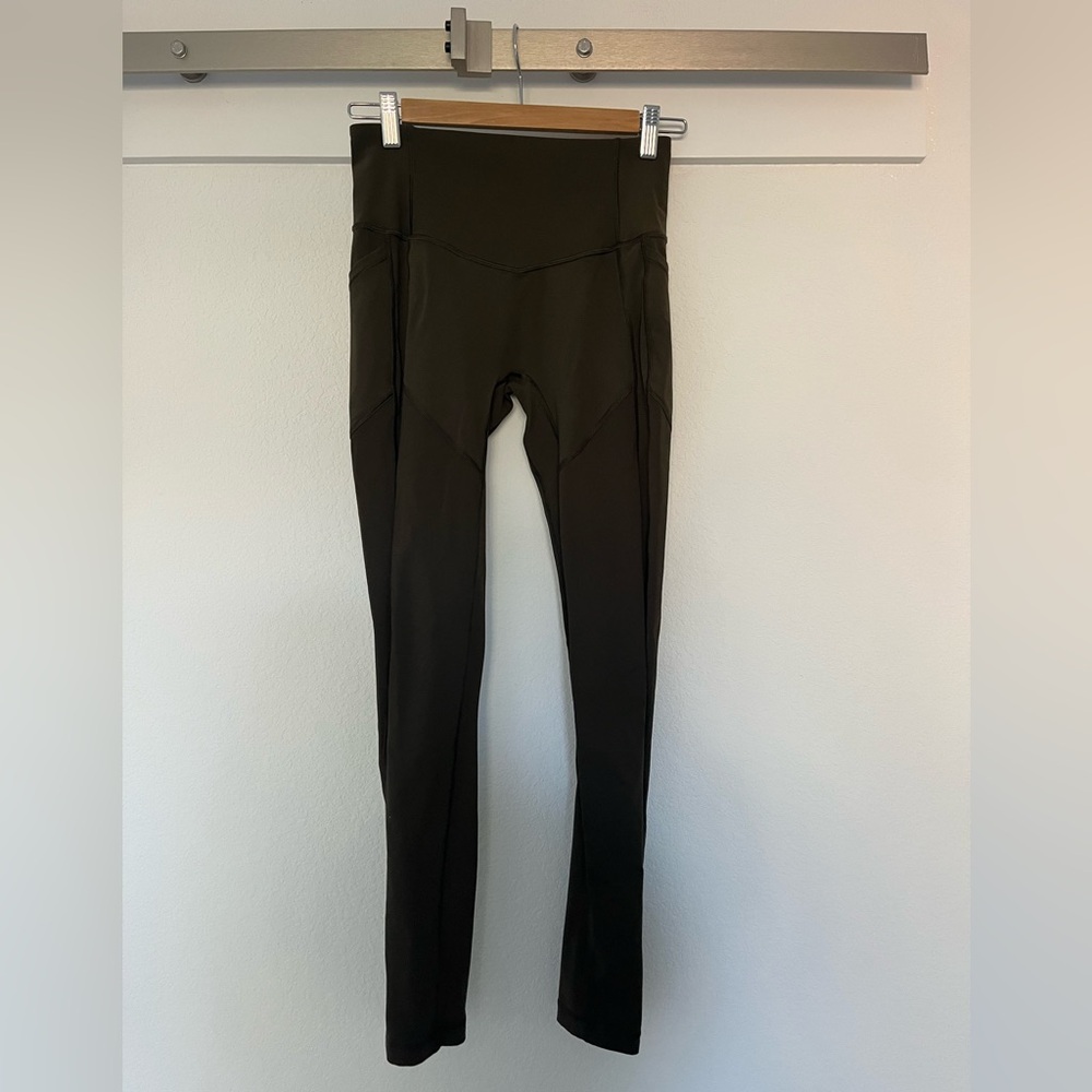 lululemon athletica Leggings in Deep Olive with Side Pockets